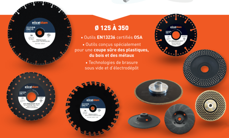 gamme de disques black pour coupe dans matériaux non abrasifs (plastique, fonte, acier)