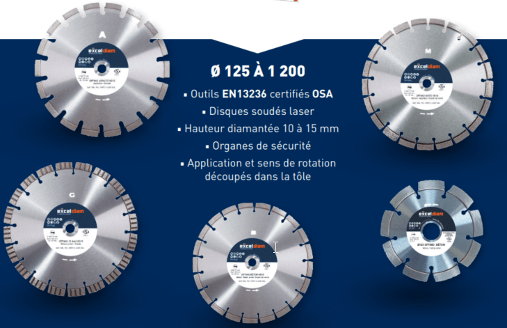 notre gamme de disques diamants à segments